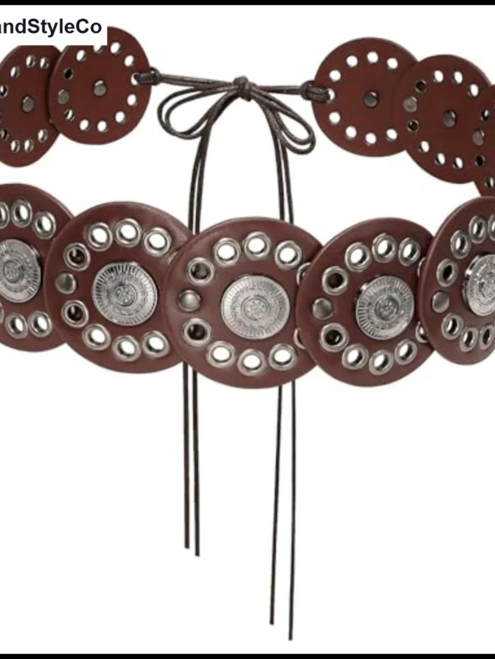 PU Leather Disc Belt Adjustable Knot Tie Waist Belt Boho Western